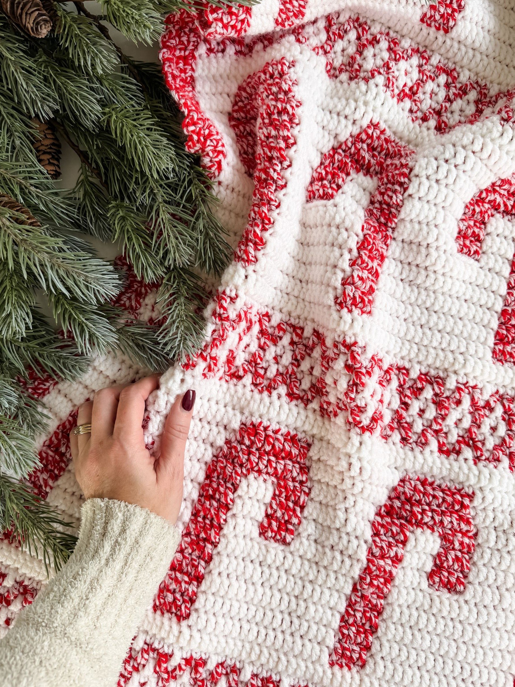 Candy Cane Lane Mosaic Blanket Crochet Pattern product image (5)