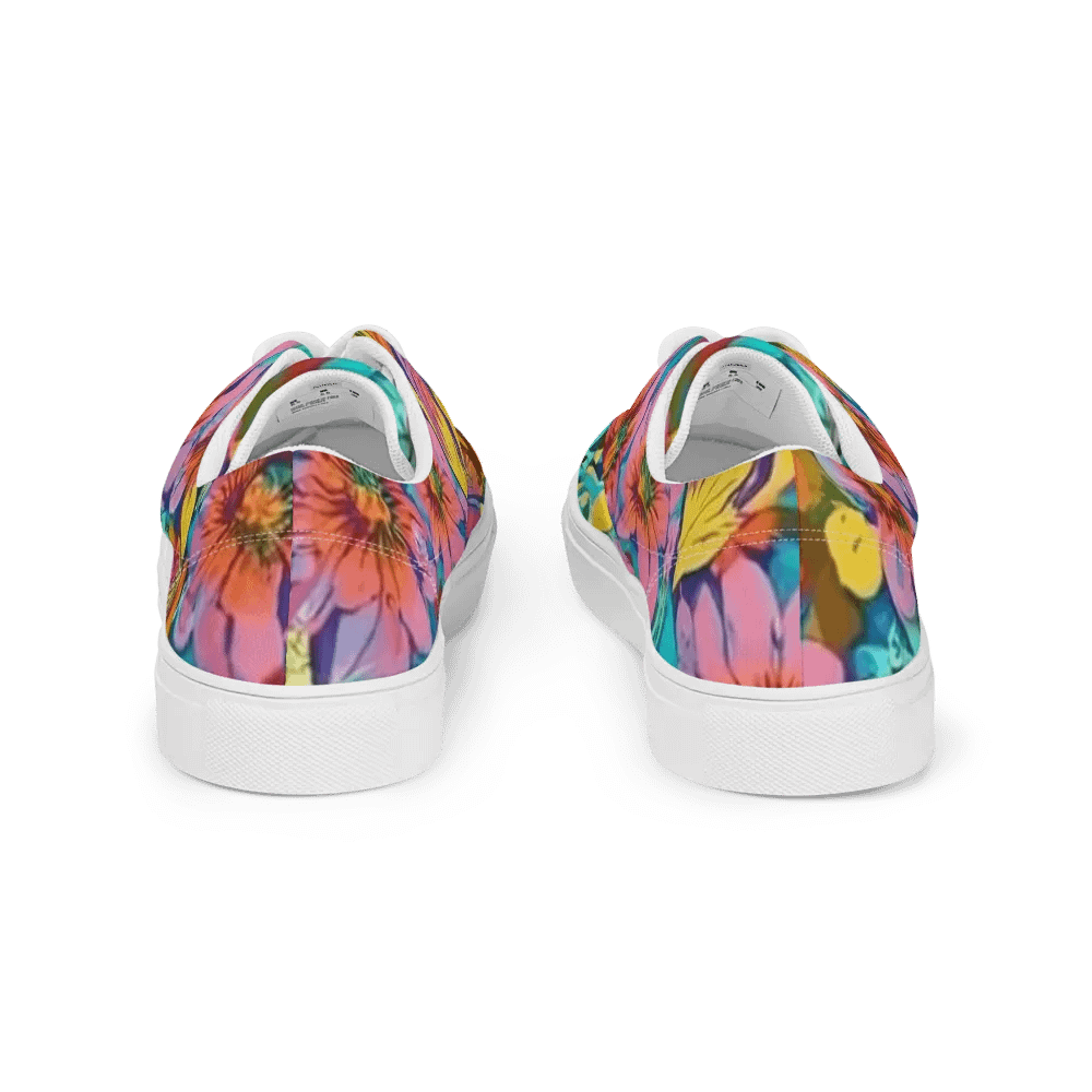 Abstract Floral Pastel 2 _ Custom Lace Up Shoes _ Calceonova Streetwear Woman Sneakers product image (7)