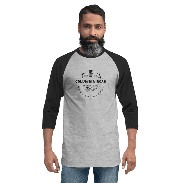 Columbia Road Market 3/4 Sleeve Raglan Tee (Grey) product image (2)