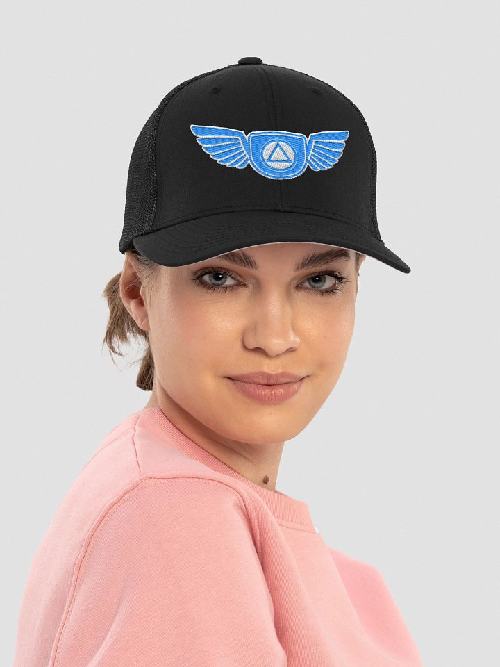 Guardian Angel Wings Trucker Hat with Aqua Teal Blue Color Accent product image (2)