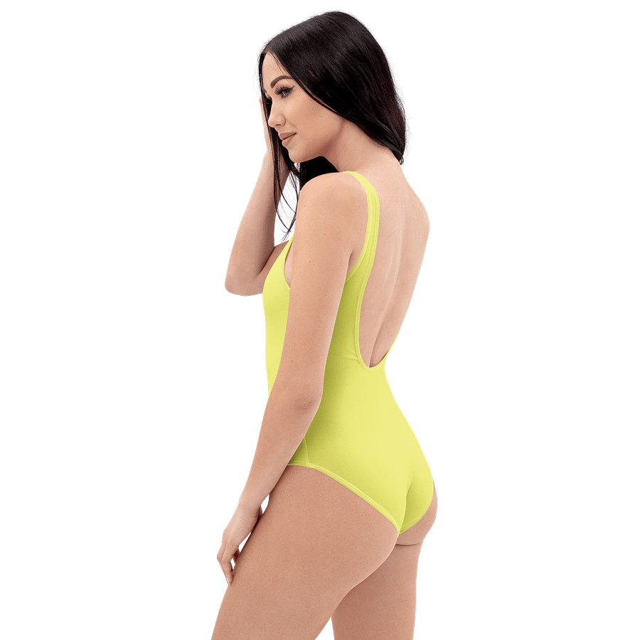 Malibu Sunrise Yellow Solid Color Retro Inspired Women's One Piece Swimsuit product image (7)