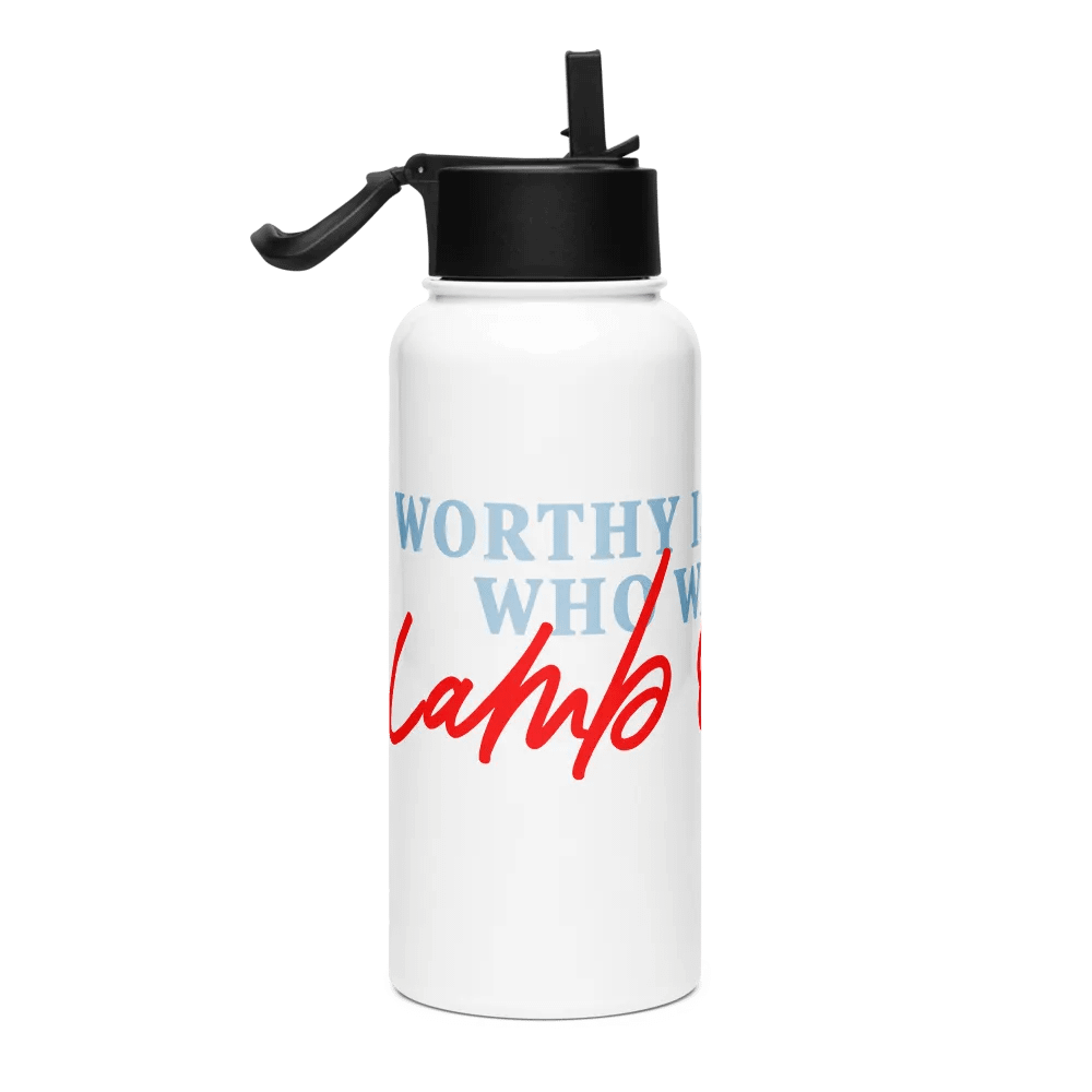 'Worthy is The Lamb' stainless steel water bottle product image (4)