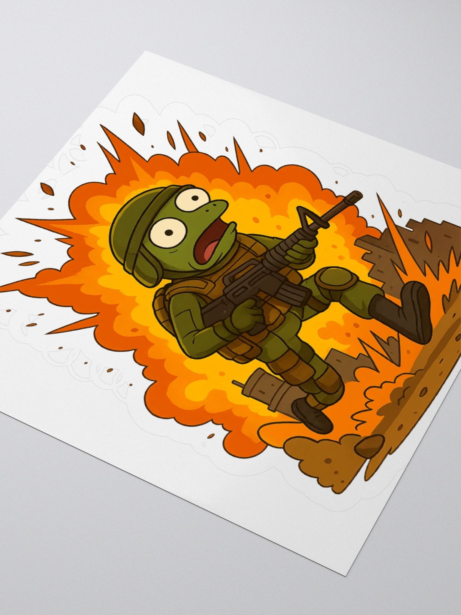 "Tactical Frog Escape" Vinyl Sticker product image (6)
