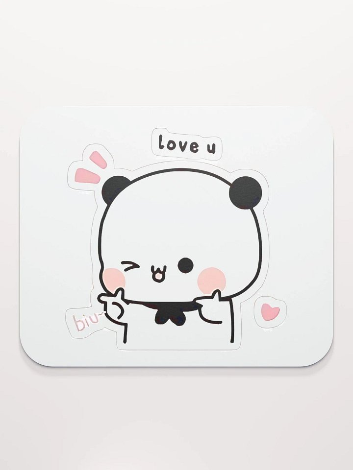 "Cute Panda Love Sticker Mouse Pad – Adorable & Expressive Design" 🐼💖 product image (2)