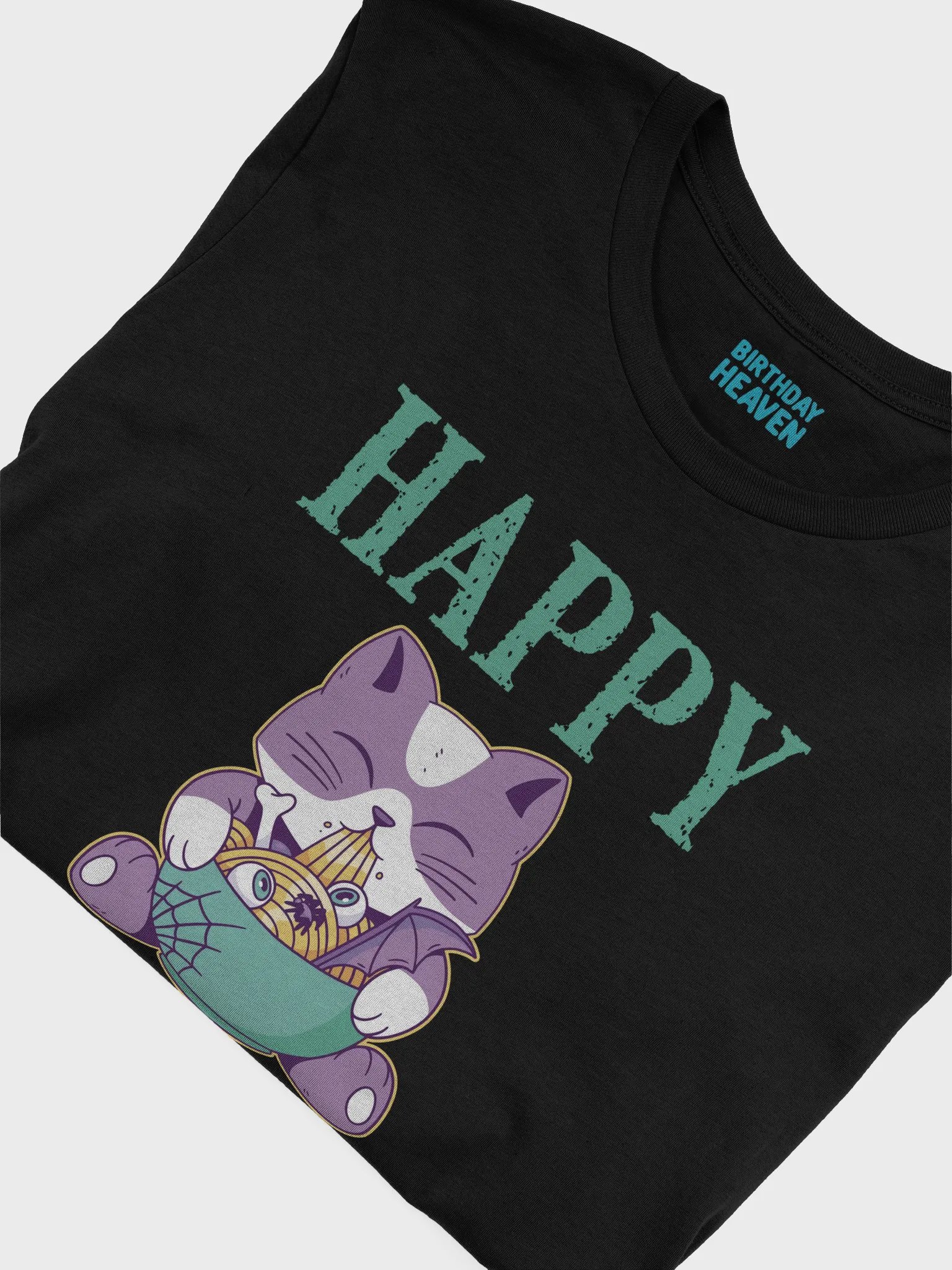 Happy Birthday (Spooky Cat Eating Noodles) T-Shirt product image (5)