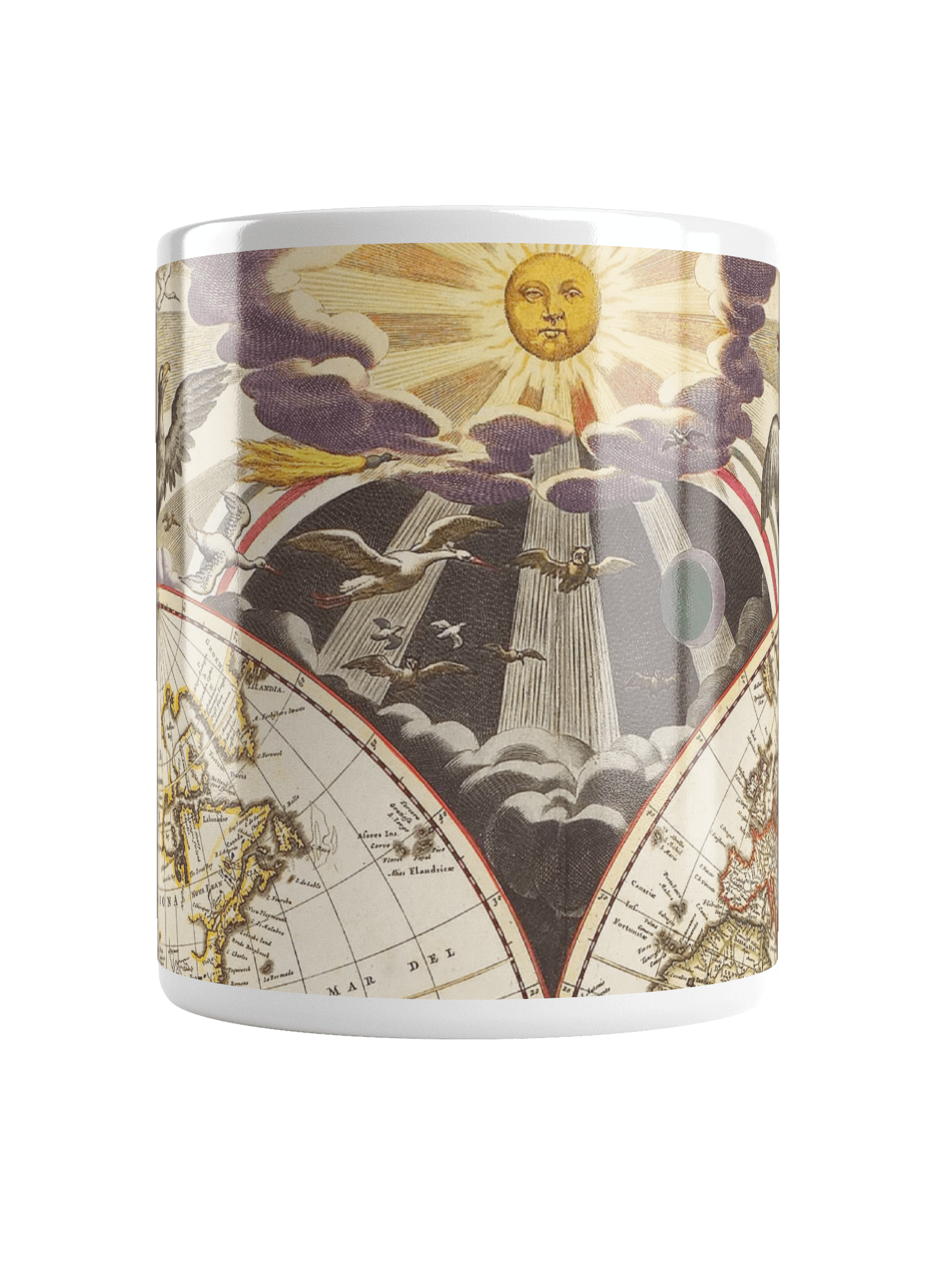 Antique World Map White Glossy Mug product image (5)