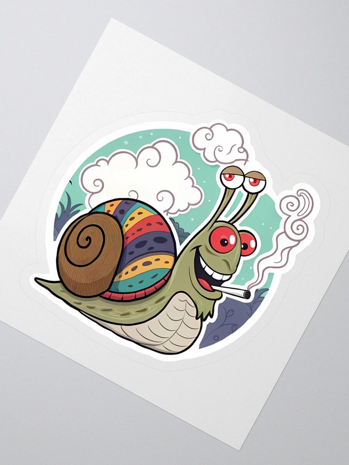 Expressive Snail Smoking Kiss Cut Stickers product image (2)