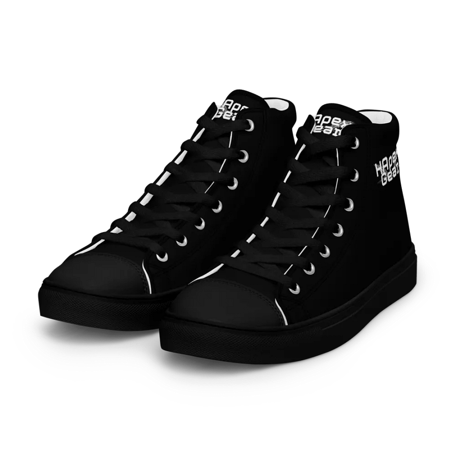 White HApex Gear White Logo Cancer Awareness Orange Ribbon. Black Women's High Top Canvas Shoes product image (7)