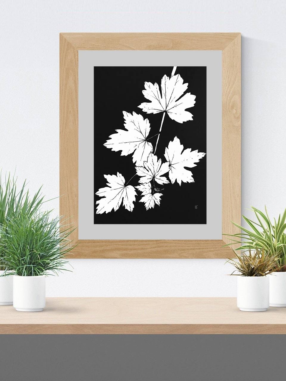 Jagged Leaves Silhouette Poster - Grape Leaves Dark product image (7)