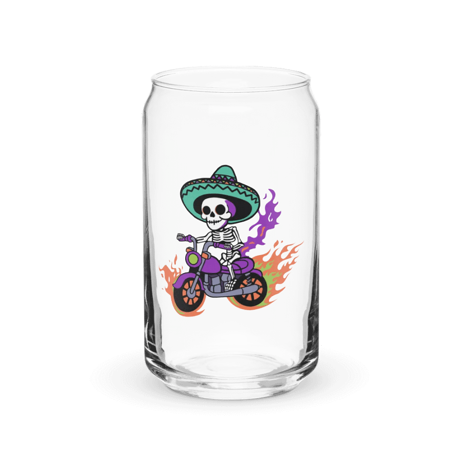 Bone to be Wild Colorful 16oz Can-Shaped Drinking Glass product image (1)