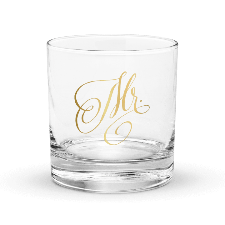 Elegant Gold 'Mr.' Rocks Glass product image (1)