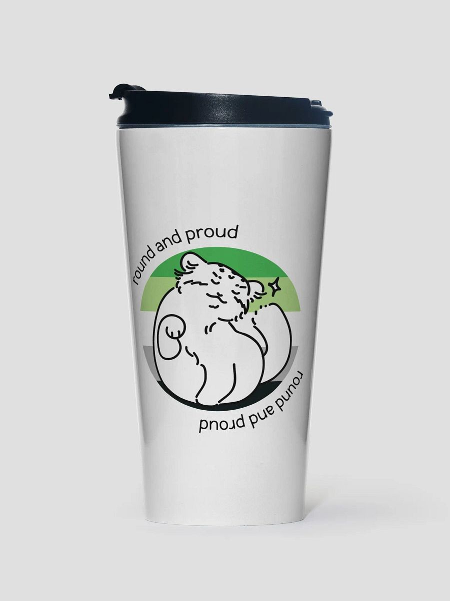 Round and Proud Manul Aromantic Version - Steel Travel Mug product image (1)