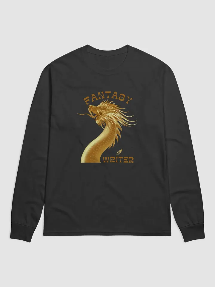 Fantasy Writer Dragon long sleeve shirt - Black/Gold product image (1)