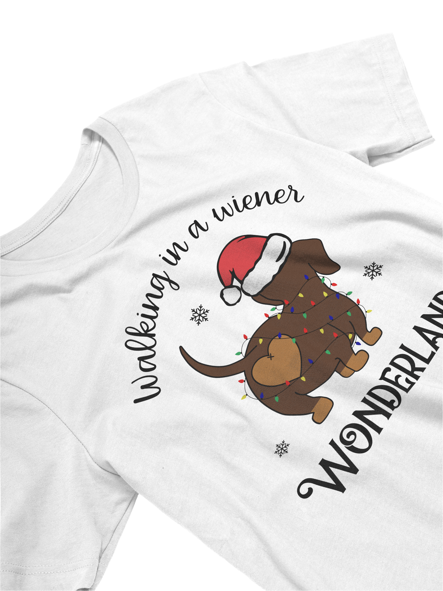 Walking In A Weiner Wonderland- Cute Christmas Dachshund T-Shirt product image (3)