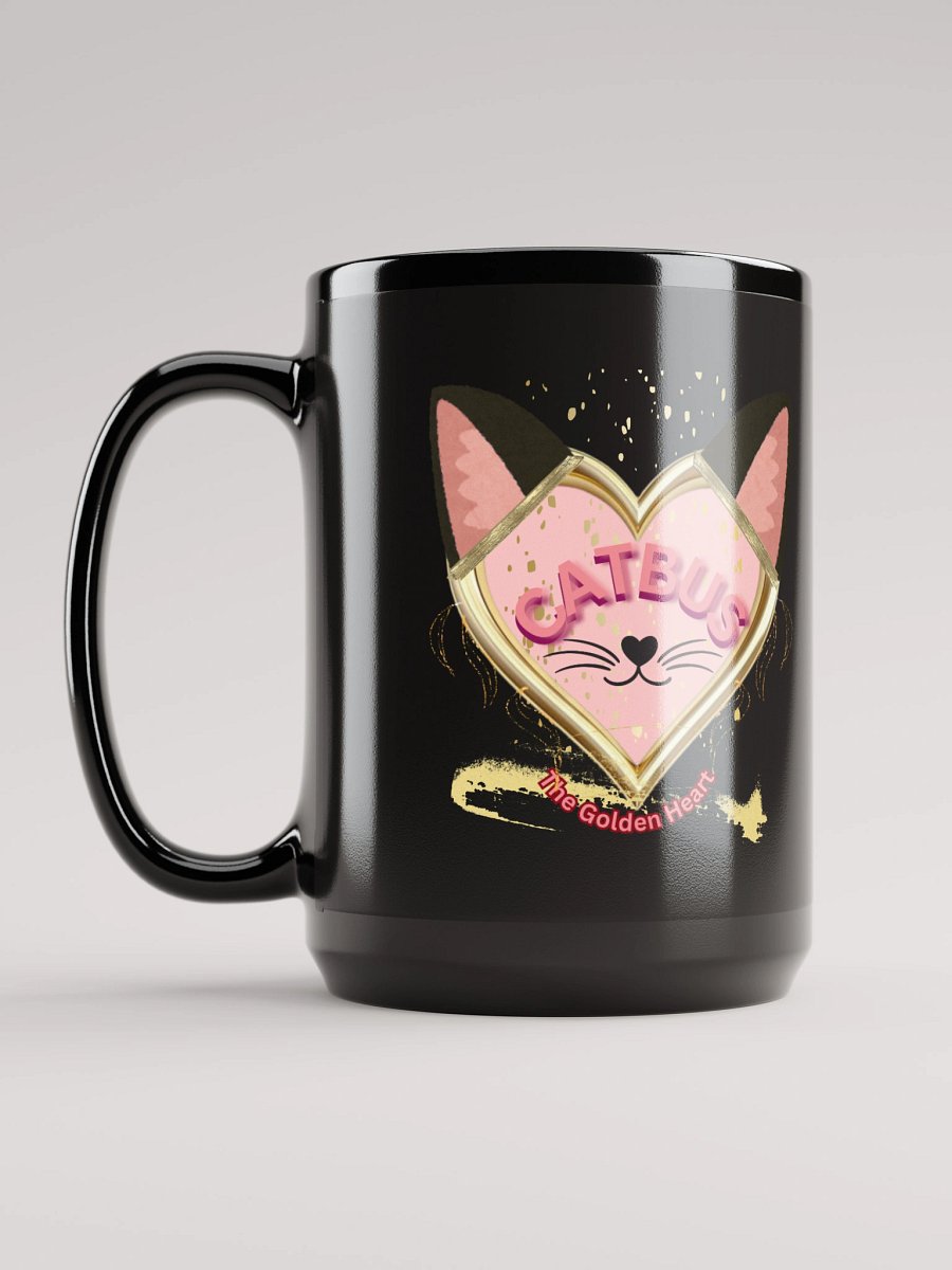 Catbus Gold Heart Black Mug product image (6)