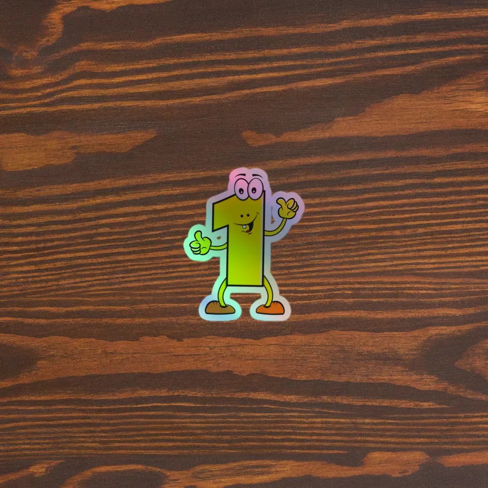 Number 1 Thumbs-Up Holographic Sticker product image (5)