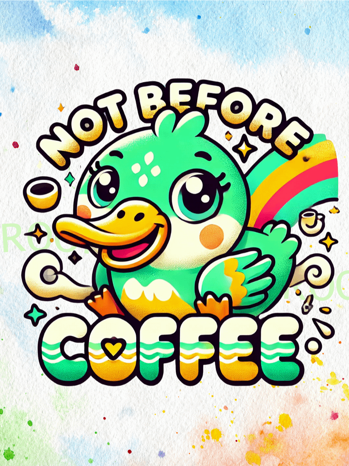 Not Before Coffee Duck – Instant Download Graphic Design product image (1)