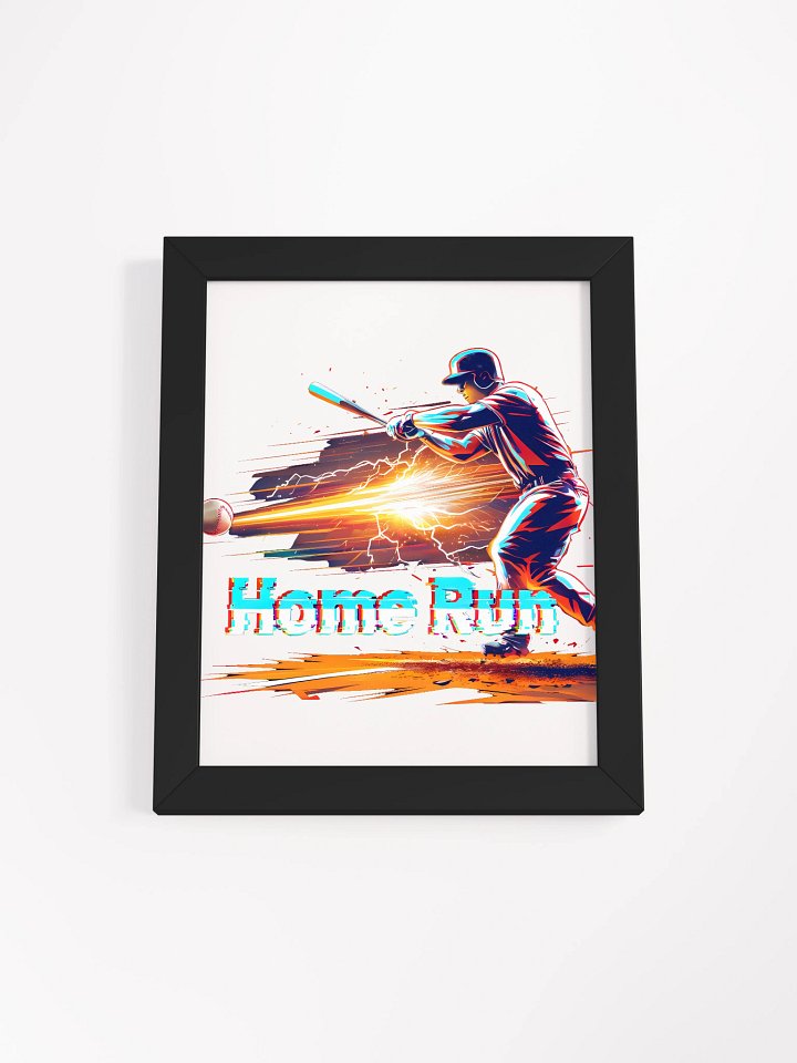 Dynamic Baseball Home Run Art: Glitch-Effect Power Swing Poster product image (3)