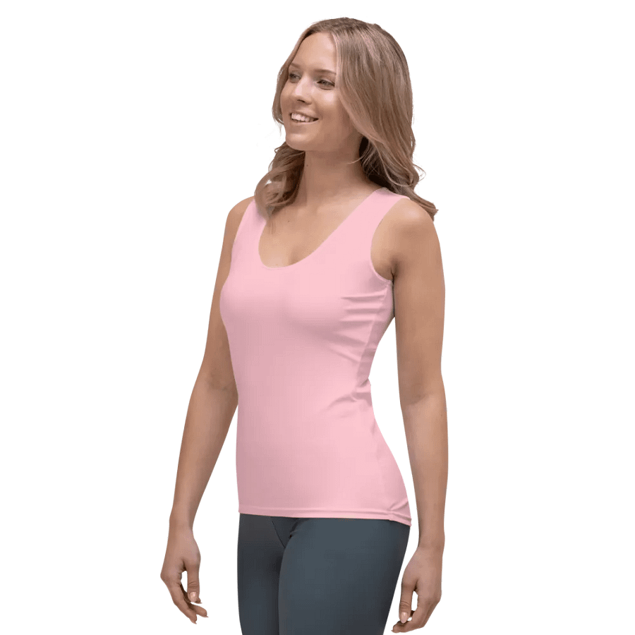 Plain Color Pink Tank Top product image (3)