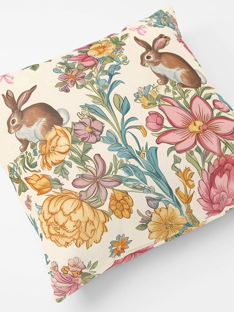Floral Easter Bunny All-Over Print Pillow product image (5)