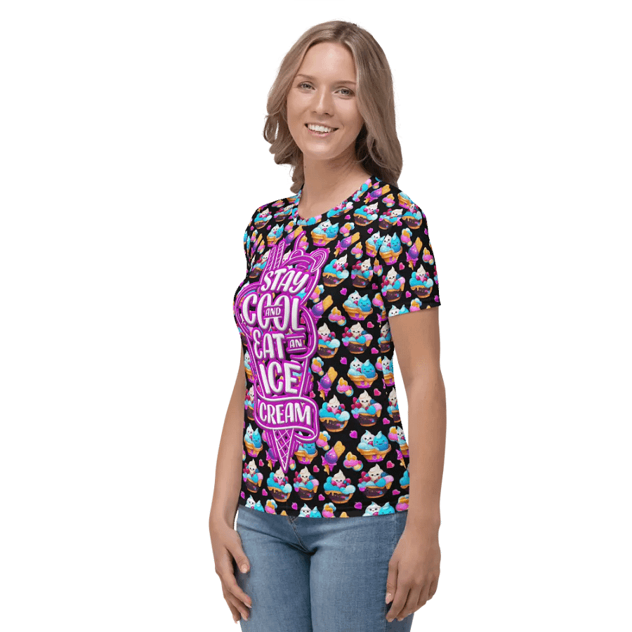 Colorful Ice Cream All Over Print T-shirt product image (4)