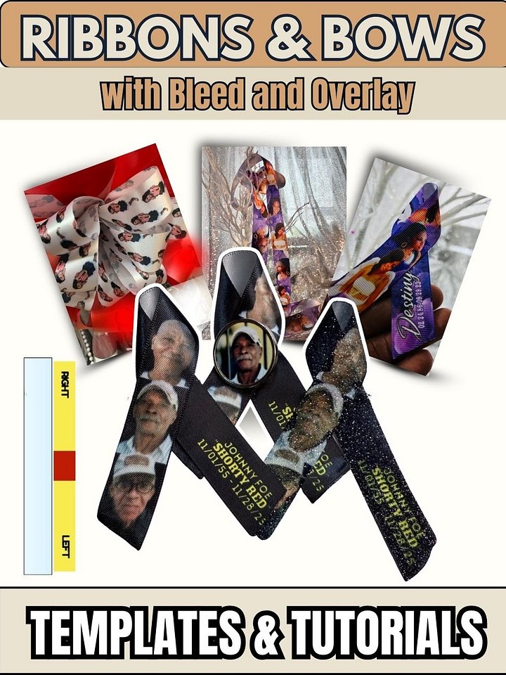 VIP Members - Custom Ribbon Templates for Memorial Bows, Wreaths, Gift Baskets - DIY Playlist Included product image (1)