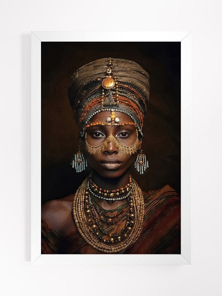 African Woman in Traditional Head Dress, Multi-Colored Jewelry Poster Print, Framed product image (10)