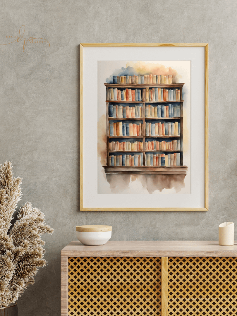 Watercolour Painting Printable Wall Art of MY LIBRARY product image (3)