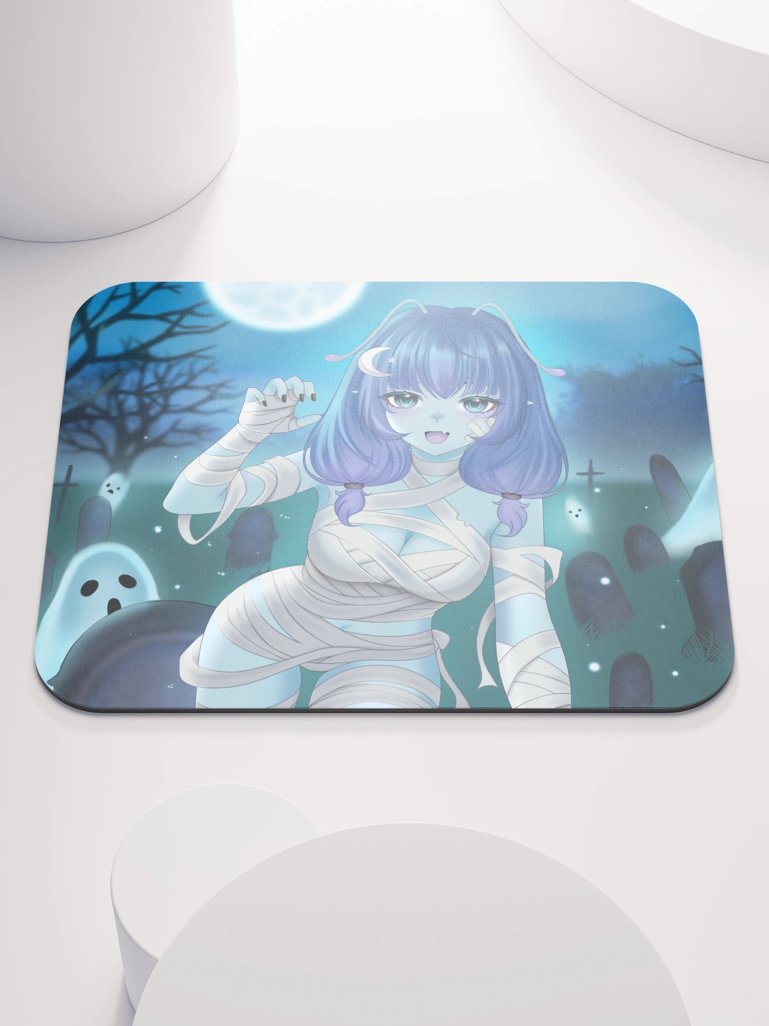 Starry Mummy Graveyard (Short Hair) Standard Flat Mouse Pad product image (1)