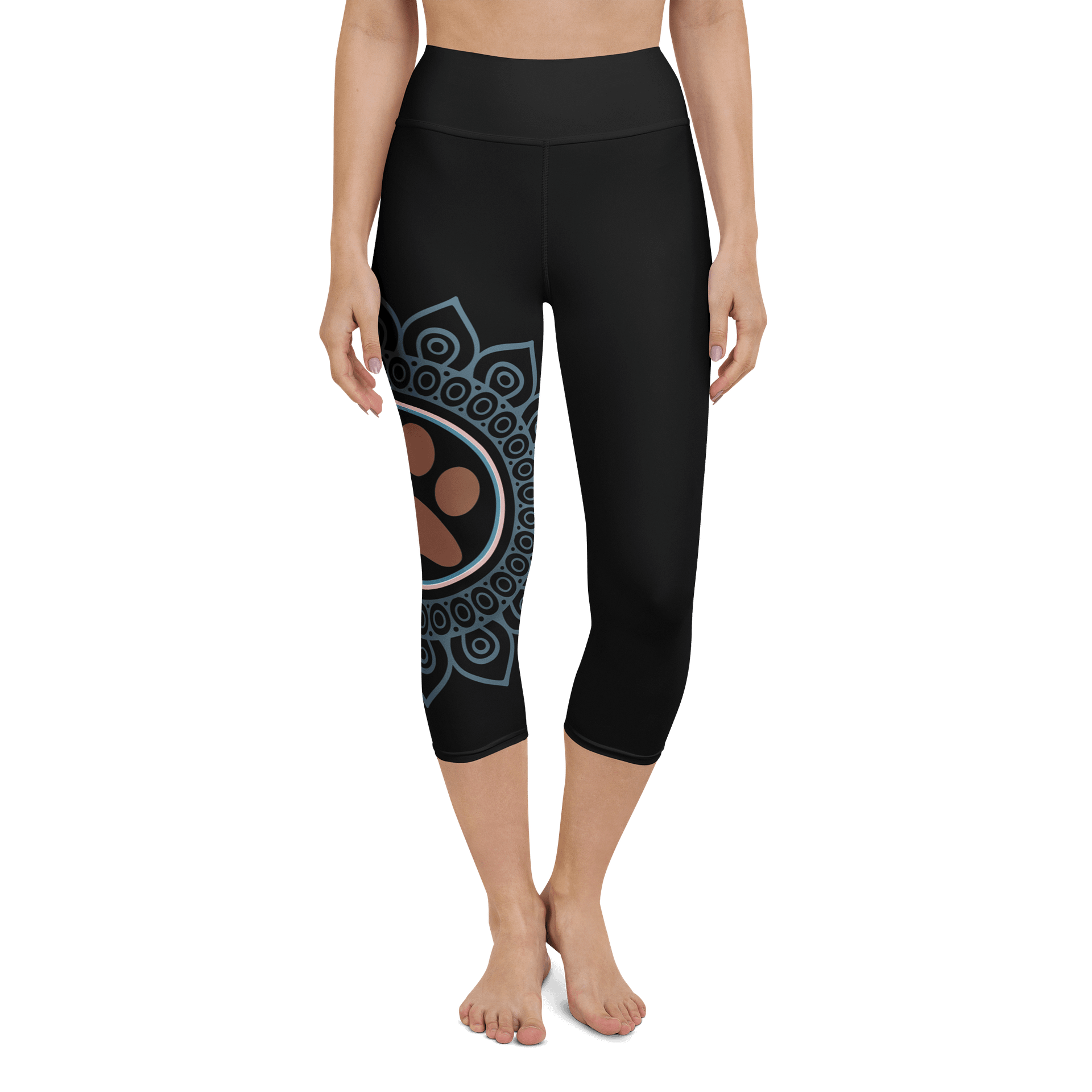 Paws and Reflect Mandala Paw Print Yoga Capri Leggings product image (4)