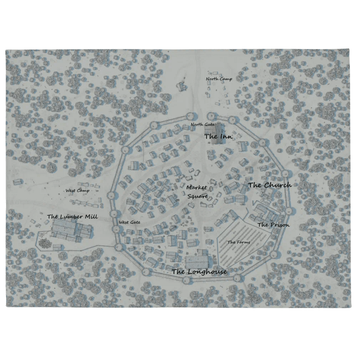Gods & Gremlins - Eldaros Paper Map Throw Blanket product image (1)