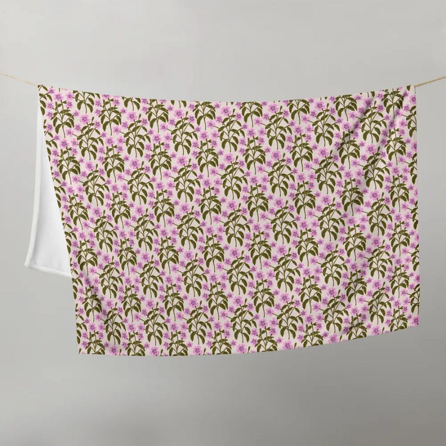 Campion Trails - Pink and Forest Green - Throw Blanket product image (10)