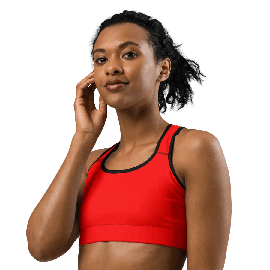 Plain Color Red Sports Bra product image (4)