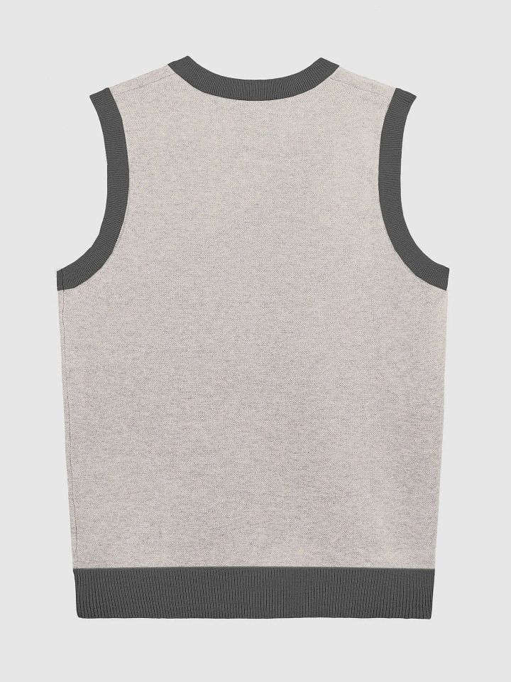 Floral Pekingese Knitted V-Neck Vest product image (6)