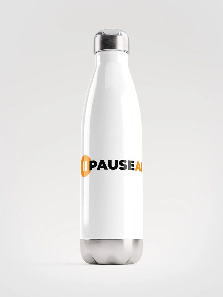 White PauseAI Water Bottle product image (1)