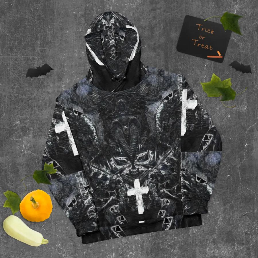 Gothic Cruciform Angel Unisex AOP Hoodie product image (9)