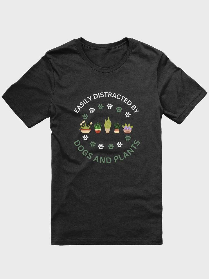 Easily Distracted By Dogs And Plants - Unisex T-shirt Bella Canvas 3001 product image (2)