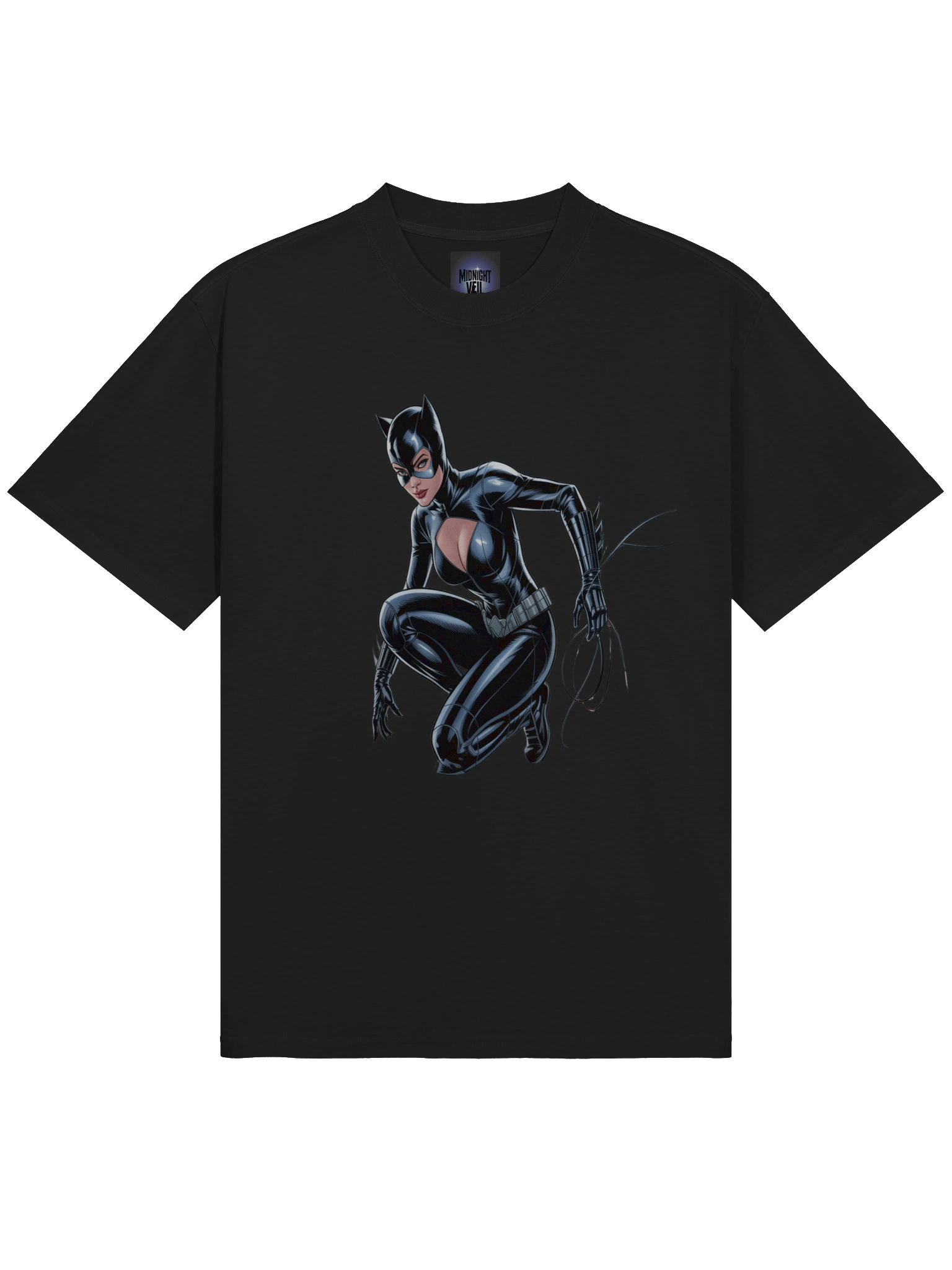 Shadow Strike: Catwoman's Feral Pounce Oversized Faded T-Shirt product image (5)