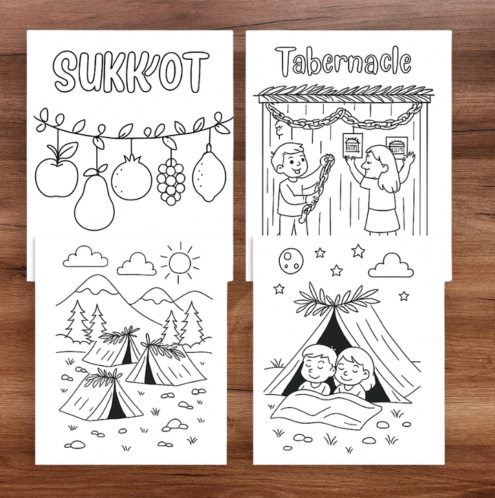 10 Sukkot Coloring Pages for Kids and Families (Members) product image (2)