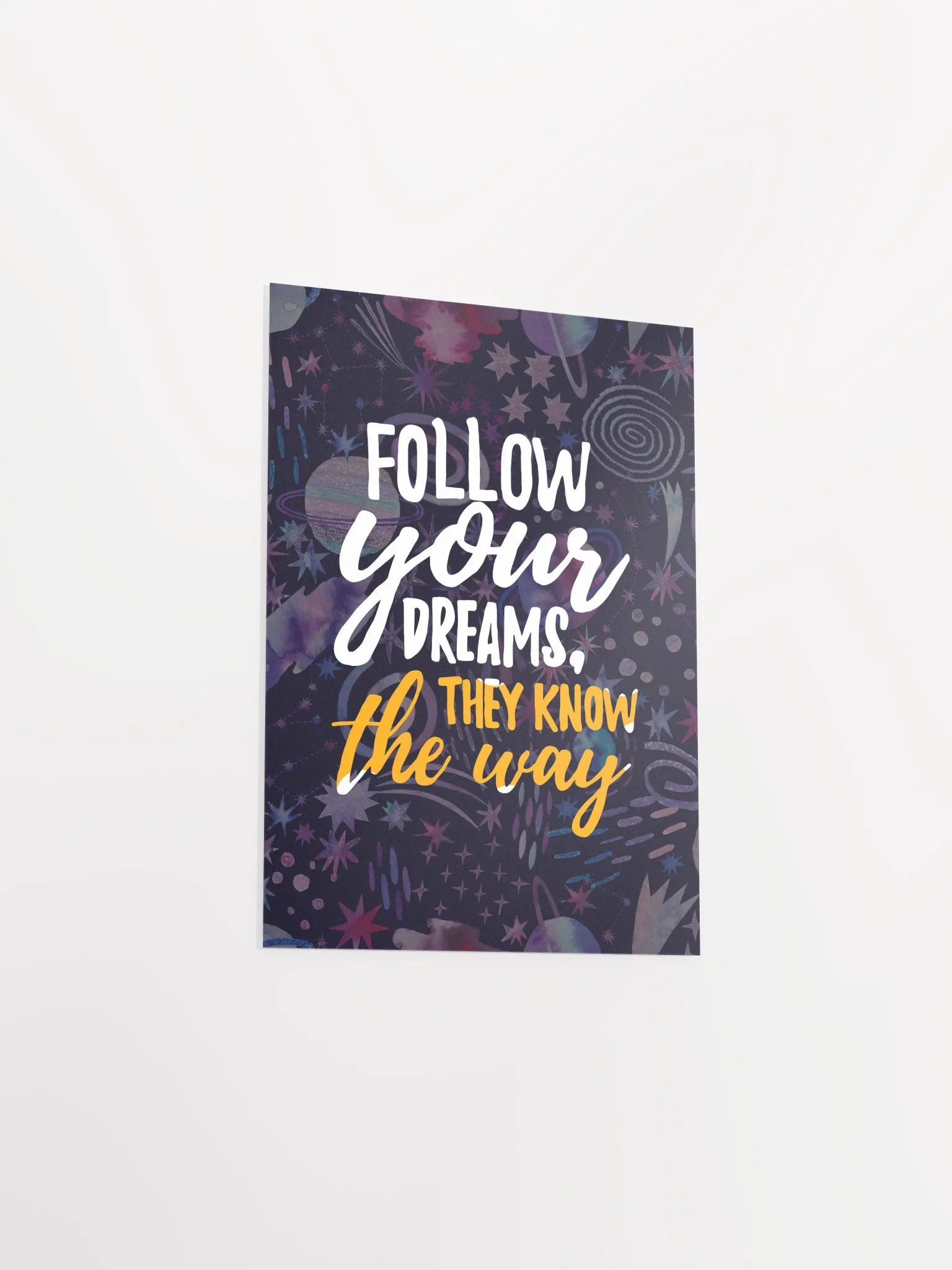 Follow your dreams [neon/synthwave/vaporwave/watercolor] — aesthetic watercolor poster, neon space poster, retrowave poster, motivation quotes product image (8)