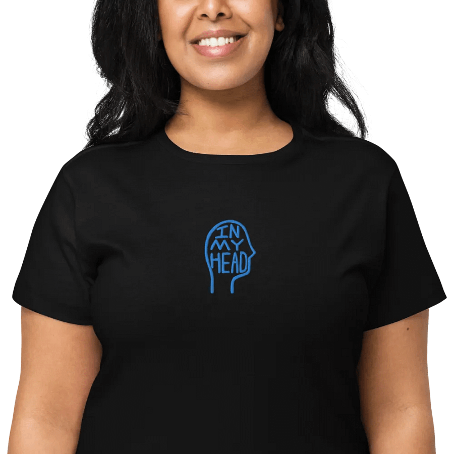 In My Head (aqua) embroidered waist length t-shirt product image (2)