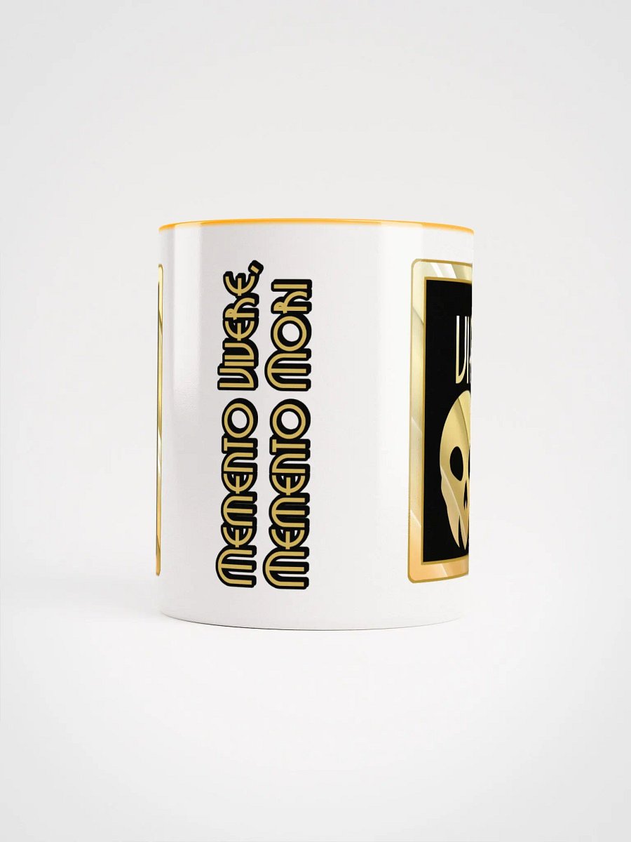 Hotel Calaveras VIP Ceramic Mug (White & Gold-Yellow) product image (2)