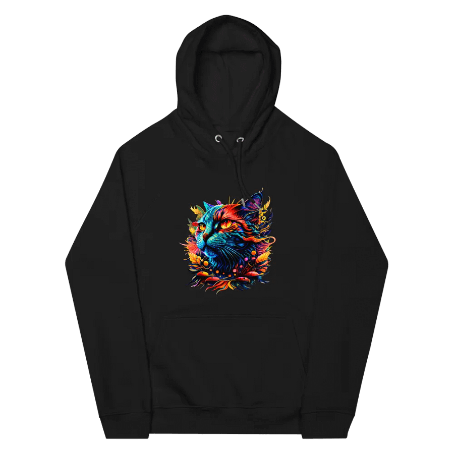 [Trippy Cat] - Unisex Eco Raglan Hoodie product image (8)