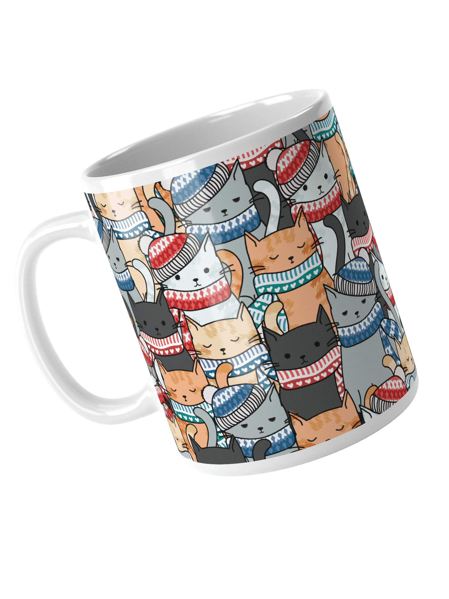 Cats in Winter Hats & Scarves Coffee Mug product image (5)