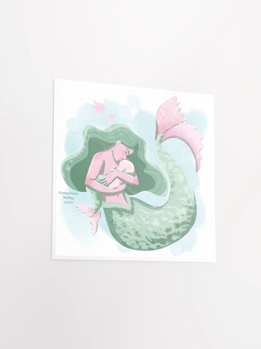 Mother and Baby Mermaids Art Print product image (3)