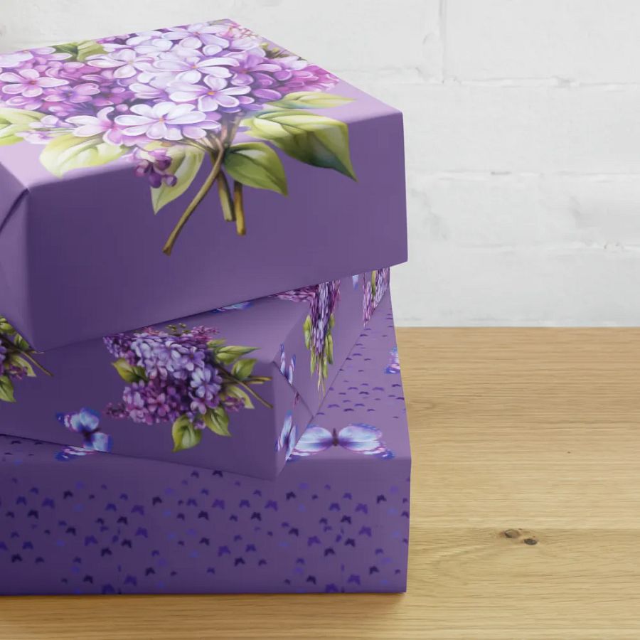 Lilac Bloom Wrapping Paper Set product image (8)