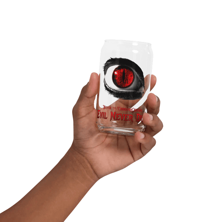 Red Evil Never Dies Logo Glass Cup product image (32)