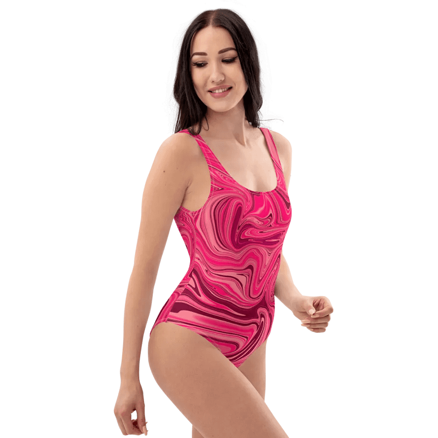 Swim Suit - Shades of Magenta Pink Digital Fluid Art product image (6)