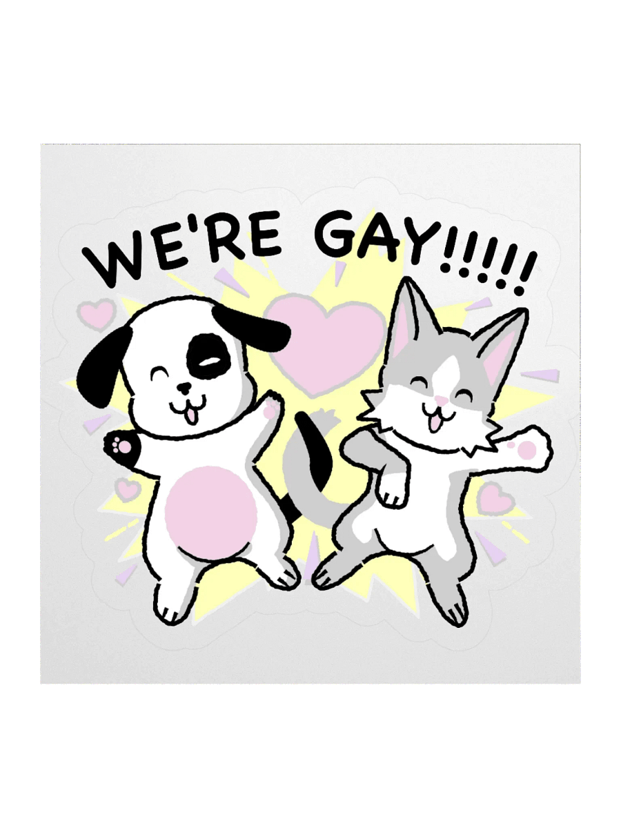 We're Gay!!!! animals sticker product image (2)