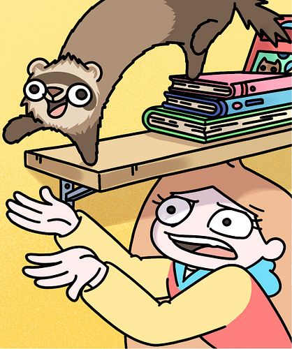 Meems lives on the edge. Liza lives in constant fear. It’s a perfect system. 🧠🔥
#Webcomic #FerretComic #FunnyAnimals #PetComi...